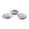 Soup bowl + 2 dishes in faience of Creil-Montereau HBCM model simone