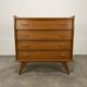 Commode pieds compas années 50 bois blond