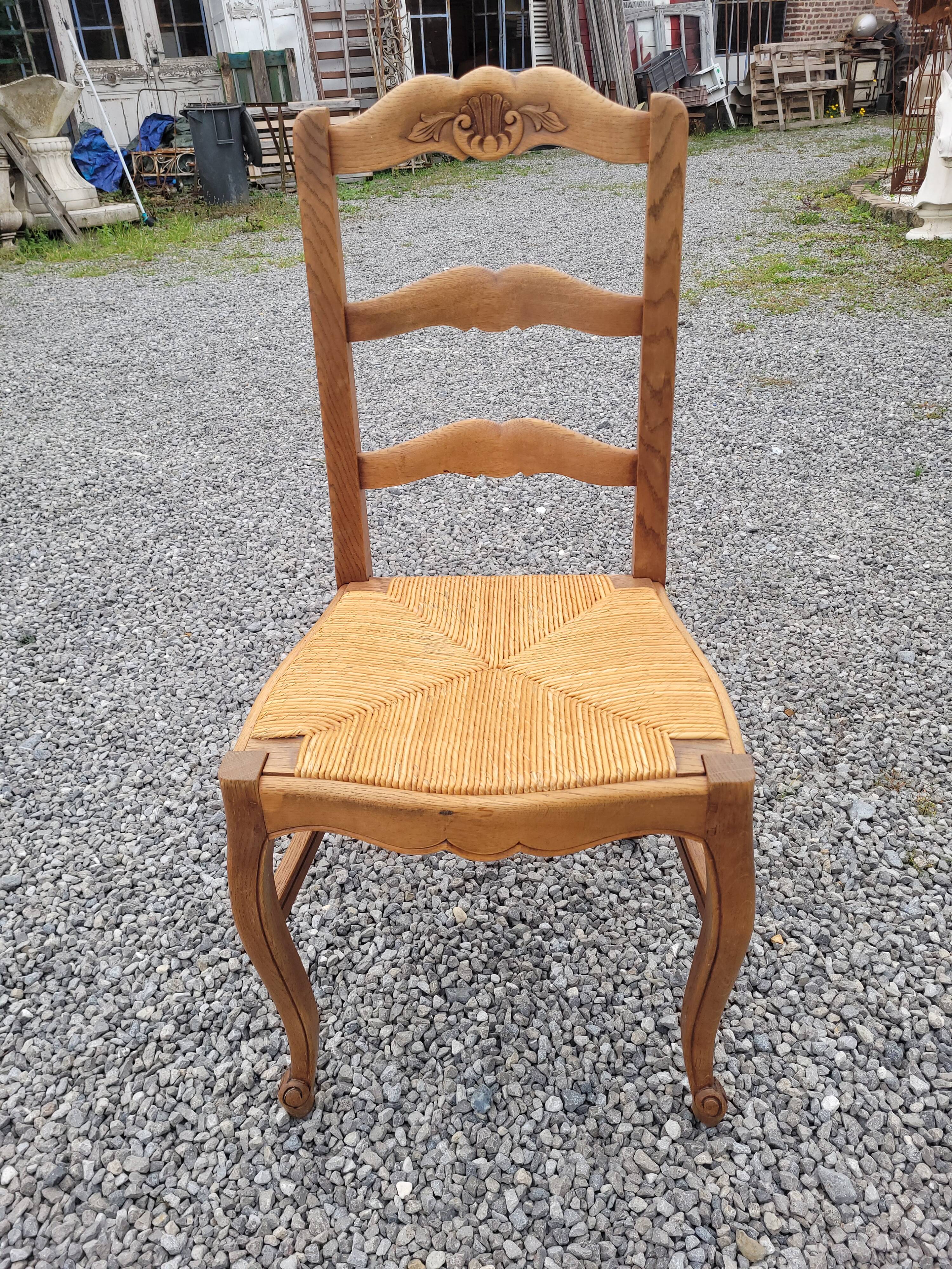 6 Louis XV style oak chairs