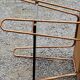 Vintage double wooden side table with copper base from the 50s