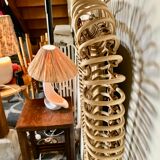 Rattan mirror, circa 1960 54x54cm