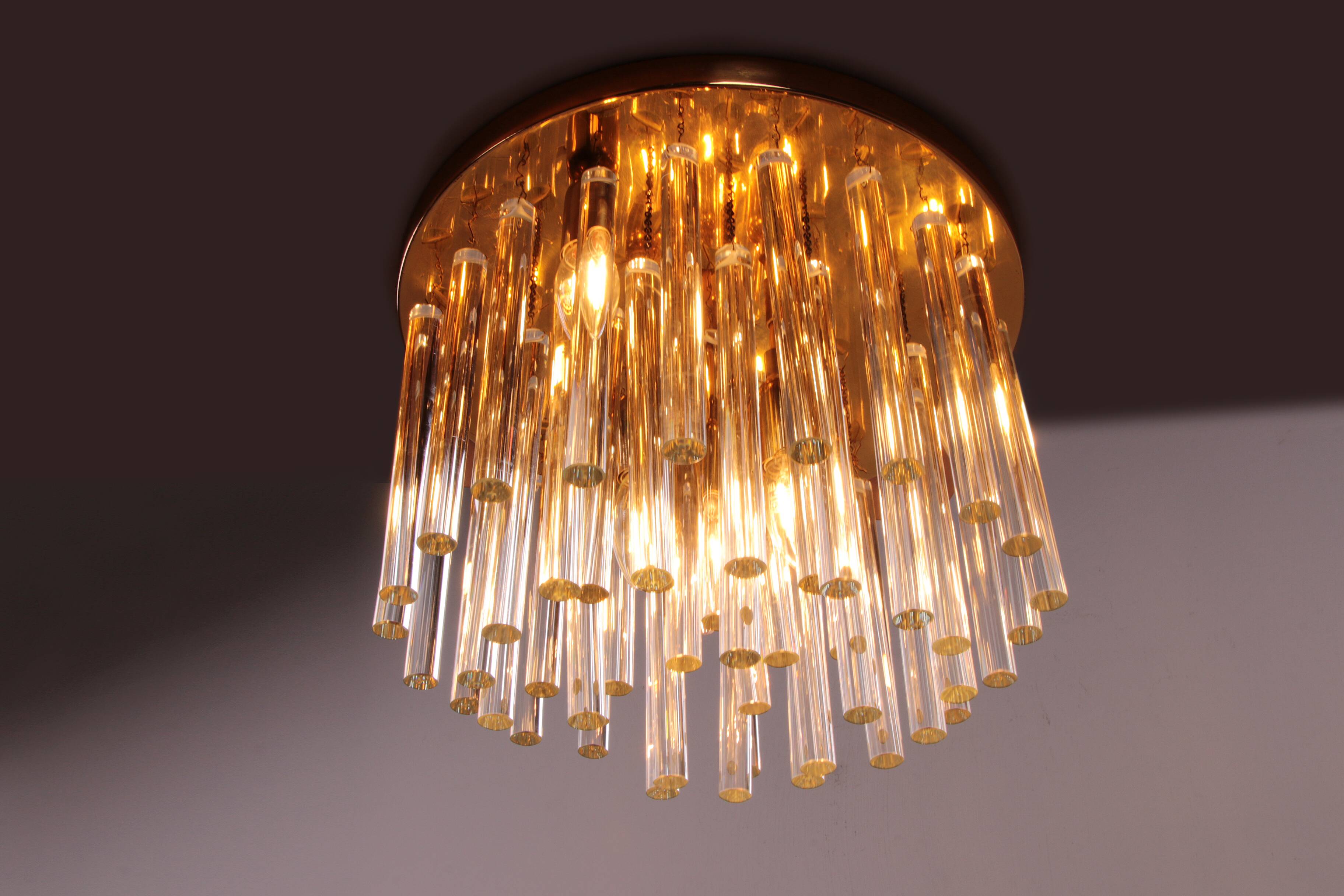 Crystal chandelier or ceiling lamp 1960, Germany