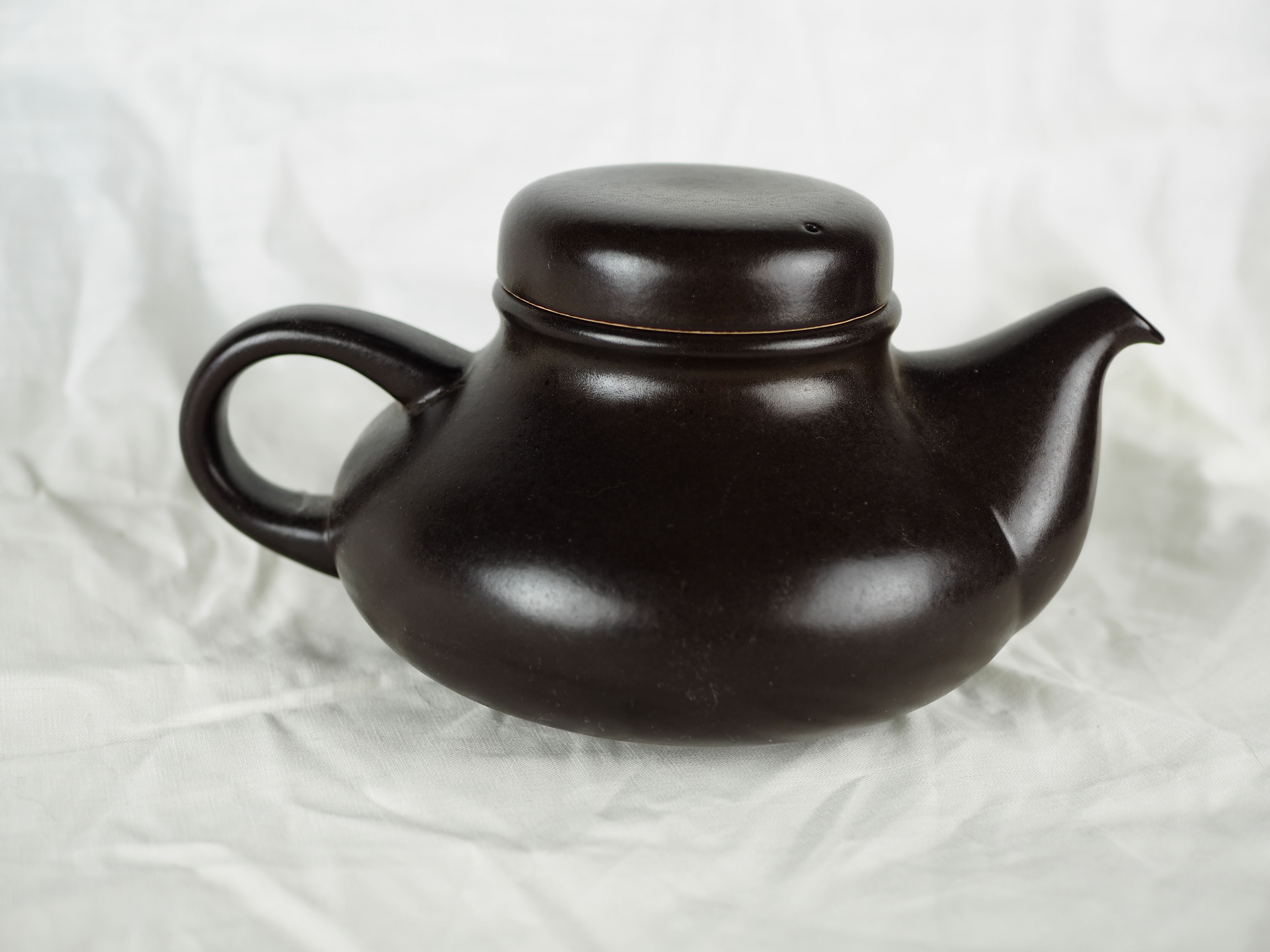 Black teapot - Gresline, Franco Pozzi, Italian design - 1970s
