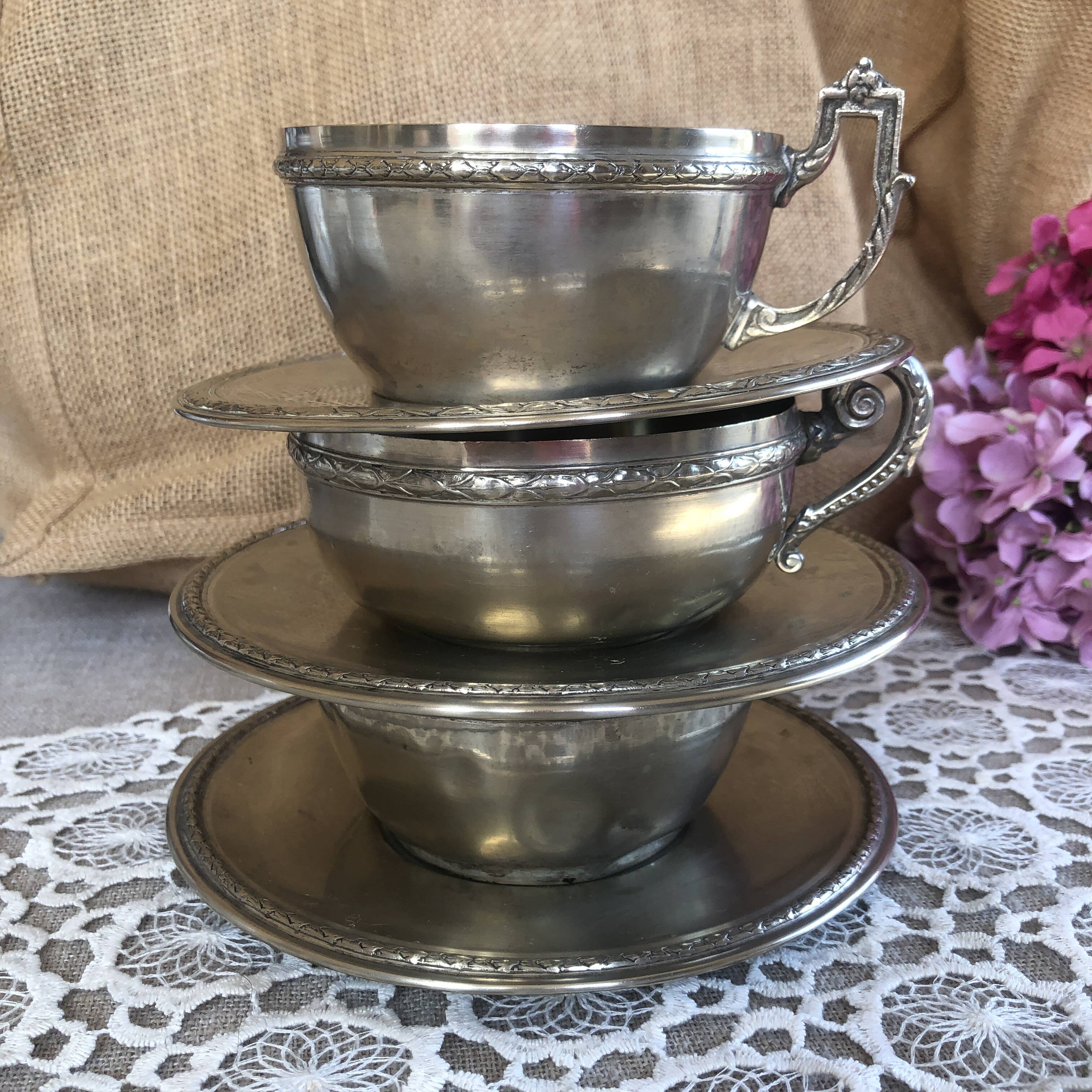 Set of 3 old "silverware" cups