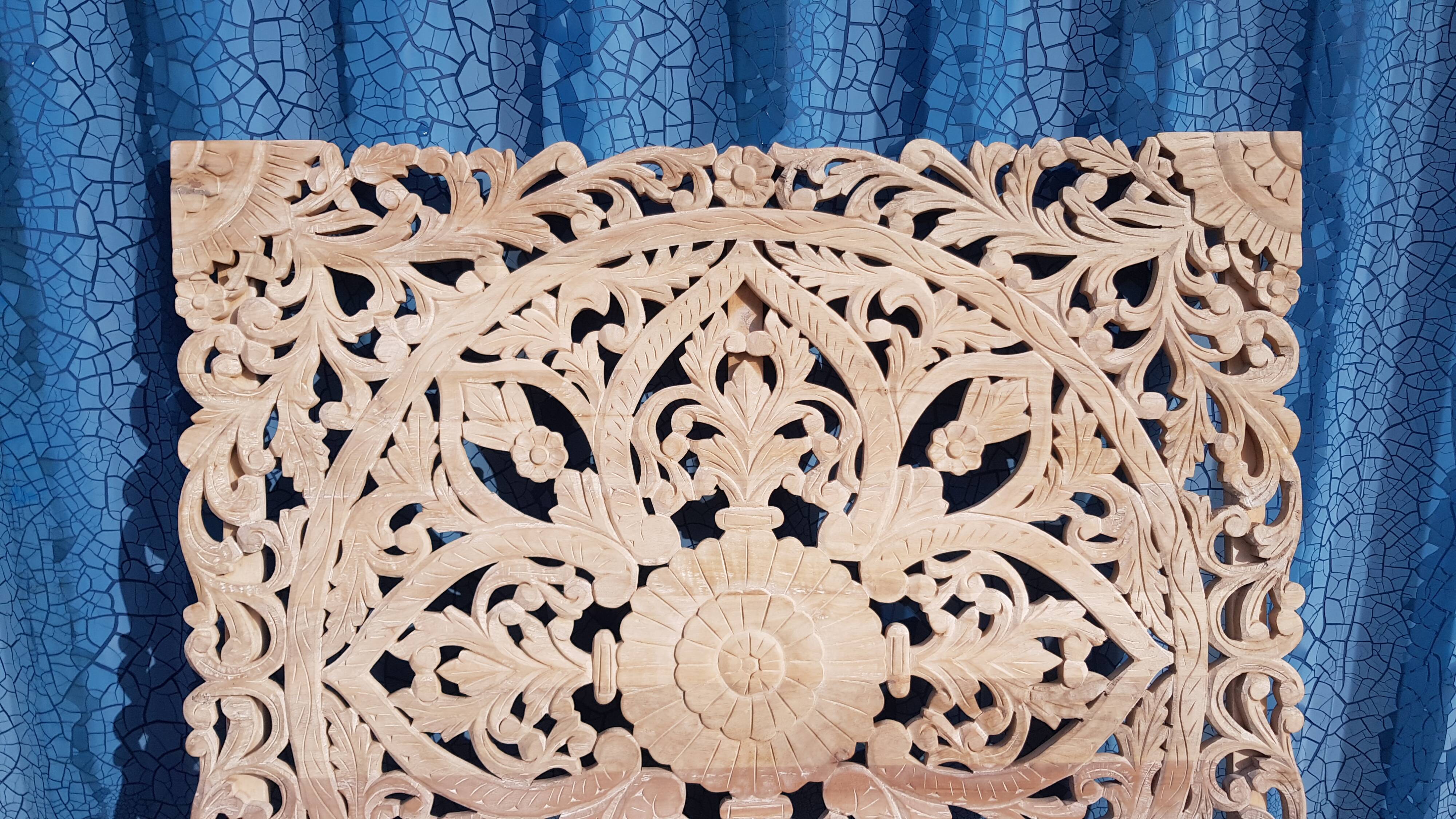 Carved mango headboard