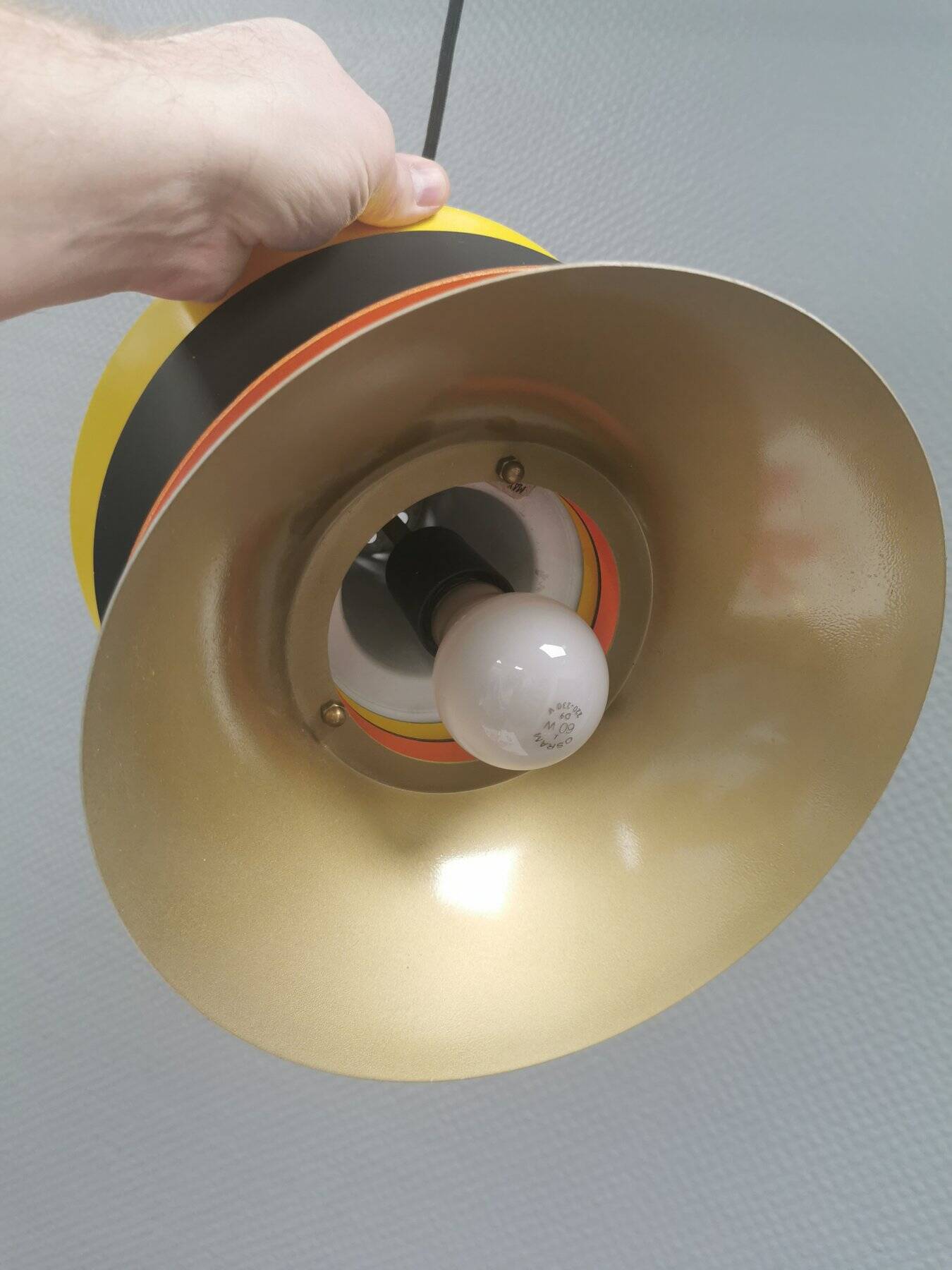 Hanging lamp, produced by Danish Lyskaer in the 1980s.
