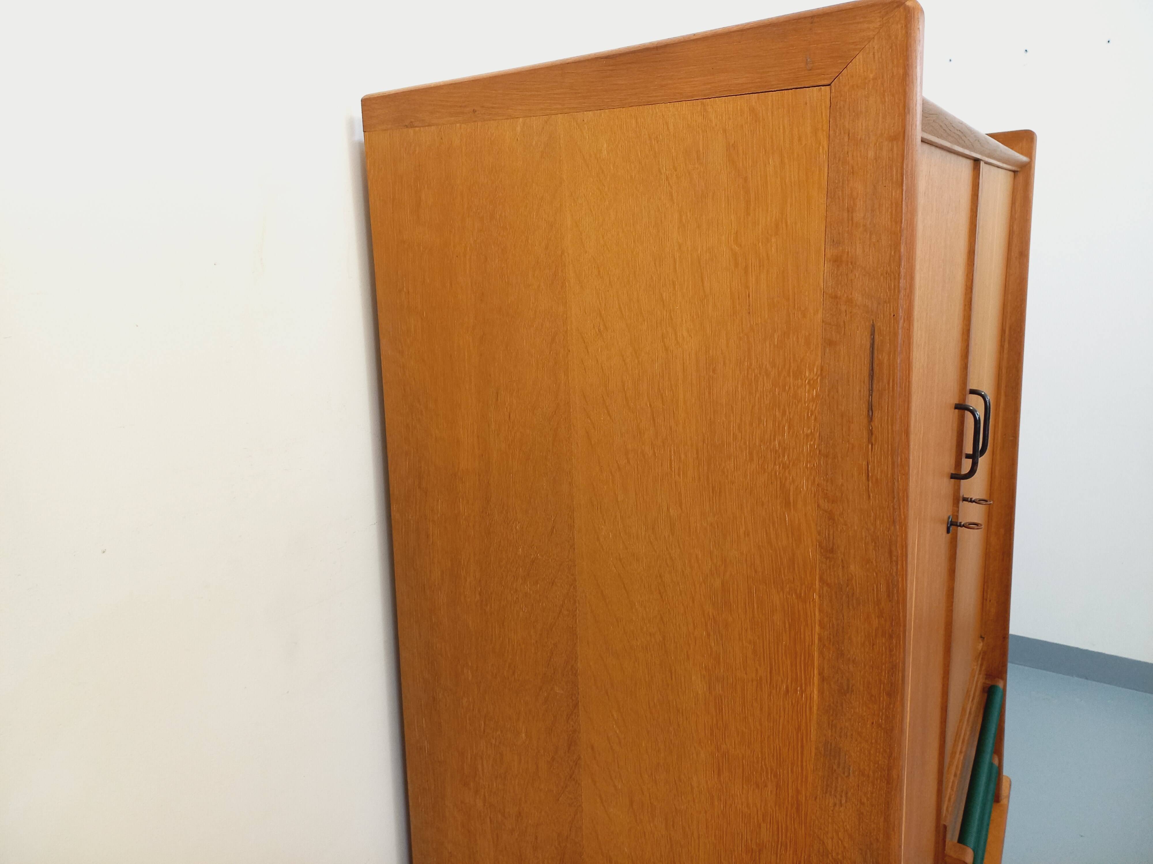 Vintage oak wardrobe from the 50s and 60s.