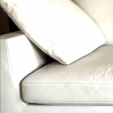 Ligne Roset cream white leather sofa