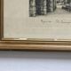 Framed lithograph reproduction drawing ruins of Rome by Antonio Carbonati vintage