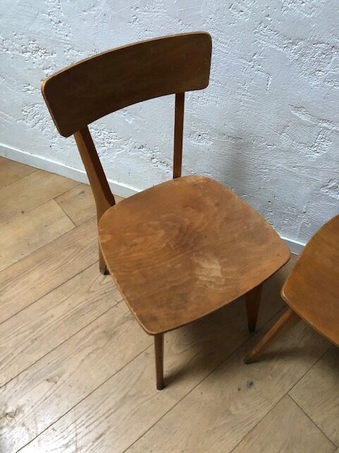 Lot de 4 chaises bistrot années 50
