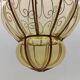 Vintage venetian pendant lamp in caged blown murano glass