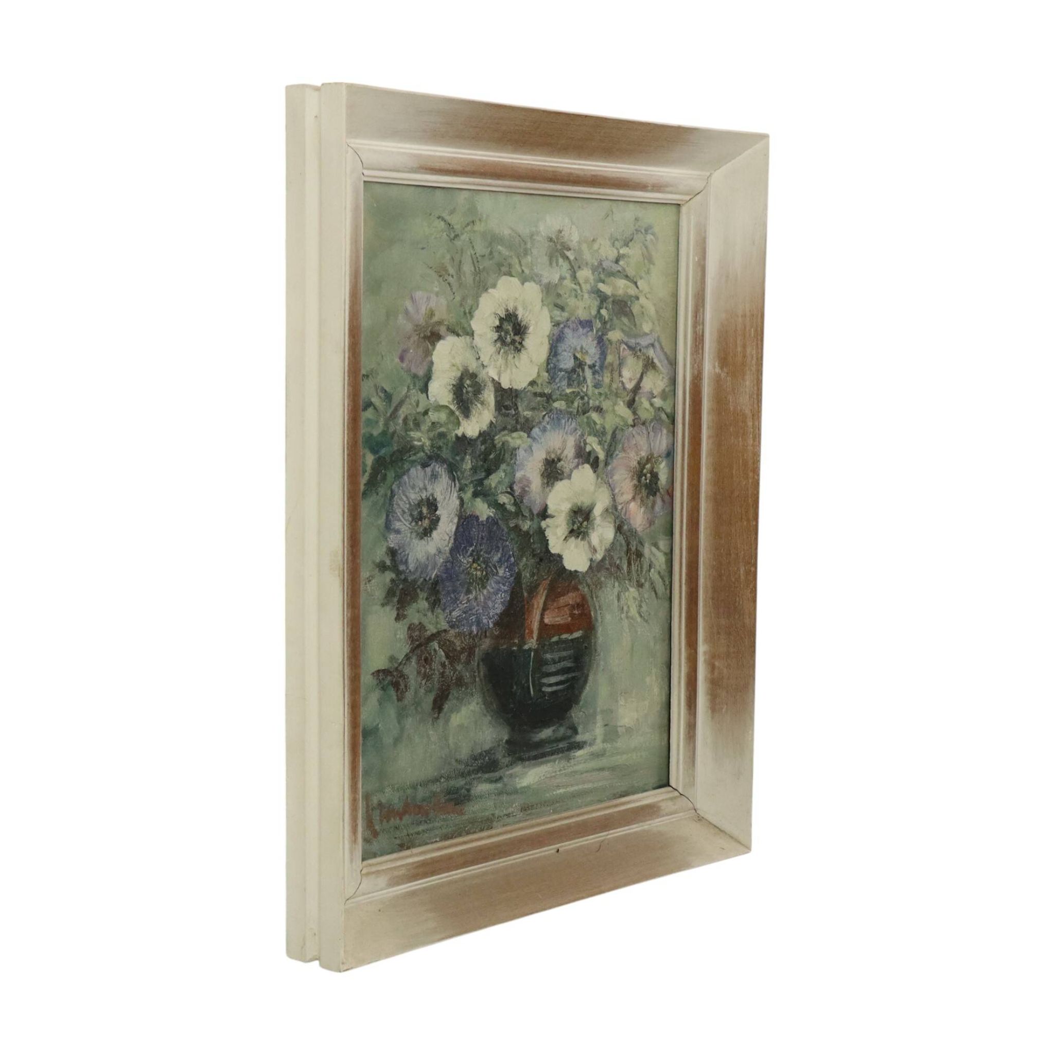 Vintage Flowers Still Life Amateur Painting Framed Signed