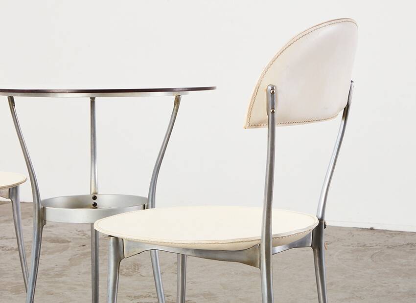 Enzo Mari Pair of Tonietta Chairs + Trevi Table for Zanotta Italy 1985