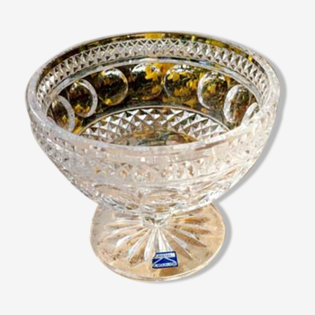 Old bourdon crystal cup on foot