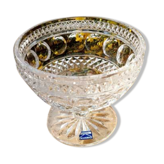 Coupe ancienne en cristal Bourdon sur pied