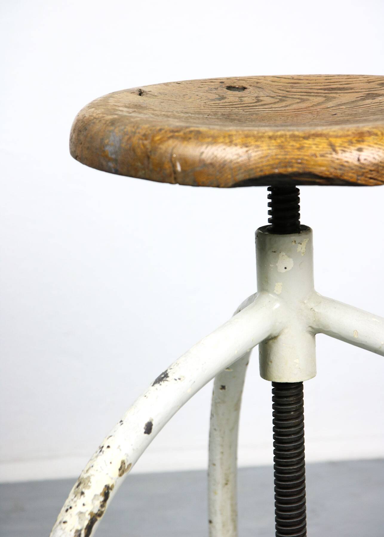 Vintage Industrial Adjustable Swivel Stools, Set of 3