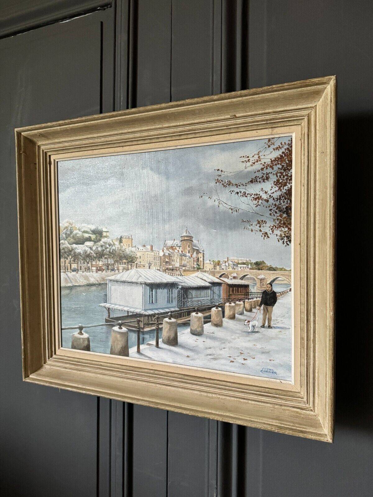 Oil on canvas by Lucien Cormier The Washhouse Boats Nantes 2009