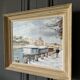 Oil on canvas by Lucien Cormier The Washhouse Boats Nantes 2009