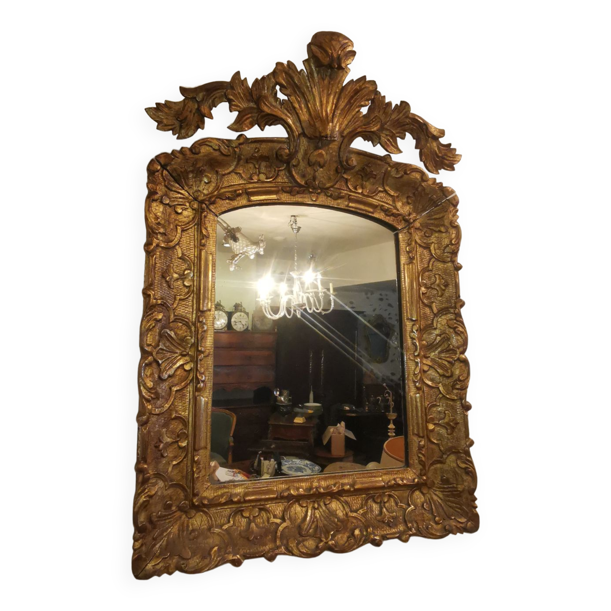 Gilded wood mirror Rockery