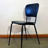 Set of 4 black skai chairs