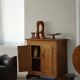 Antique Danish pine wardrobe with panelled doors, Wabi Sabi, late 18th century.