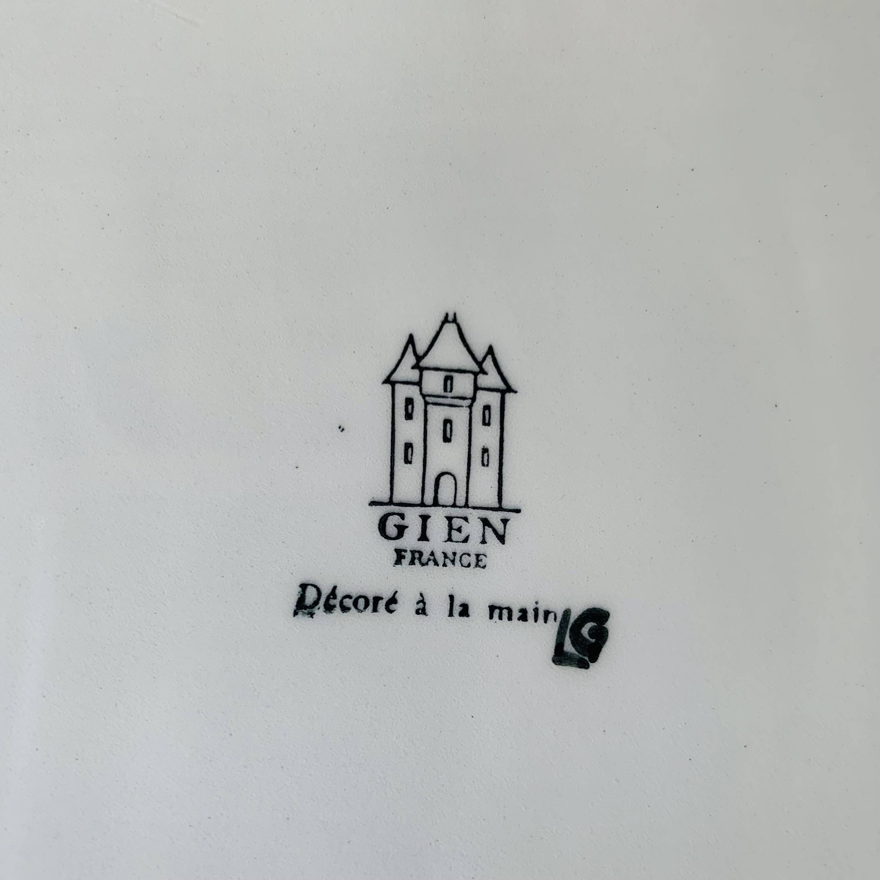 Grand plat à poisson Gien modèle Baie d'Halong