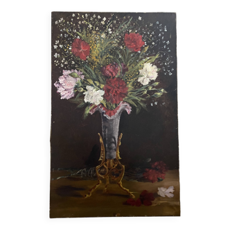 Still life on old canvas