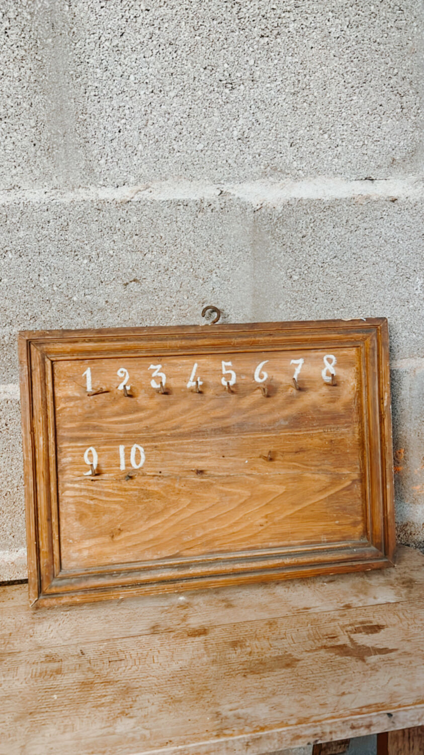 Vintage wooden hotel key board
