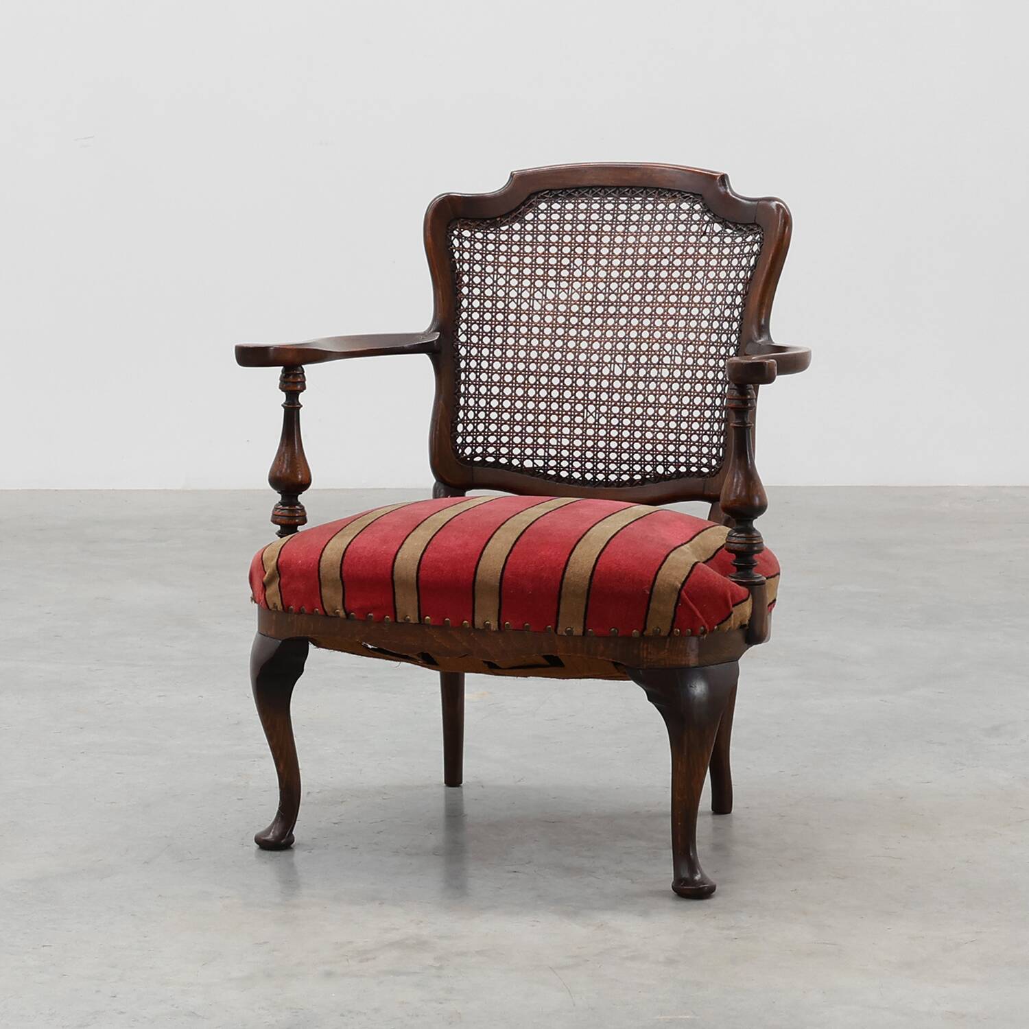 Louis XV‑Style Oak and Cane Armchair, France, circa 1890