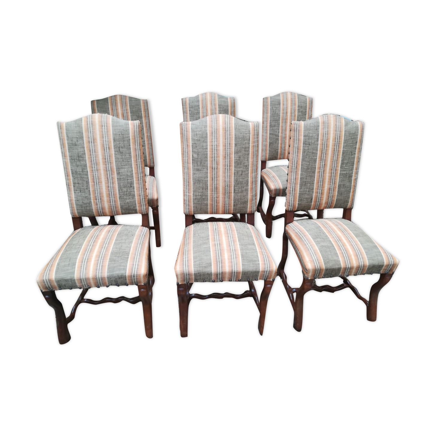 Lot of 6 sheep bone chairs