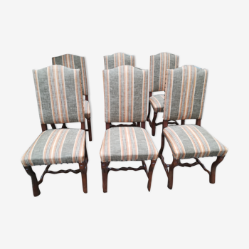 Lot de 6 chaises os de mouton