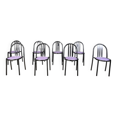 Ensemble de chaises Nr 222 par Robert Mallet-Stevens, années 1980, ensemble de 8.