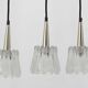 Set of three glass pendants by Carl Fagerlund for Orrefors, Sweden, 1960s.