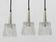 Set of three glass pendants by Carl Fagerlund for Orrefors, Sweden, 1960s.