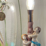 Duo of antique ceramic lamps.