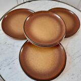 Lot de 8 assiettes à dessert en grès vintage