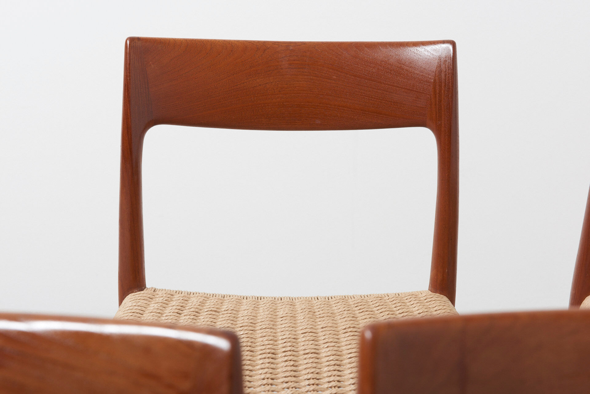 6 seagrass dining chairs by Niels Otto Møller