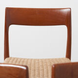 6 seagrass dining chairs by Niels Otto Møller