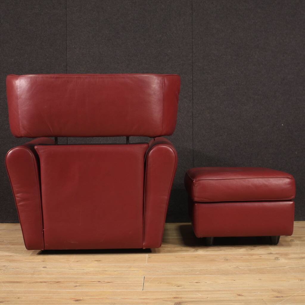 Italian armchair with footstool design production Zanotta