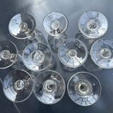 10 wine/water glasses 14.5 cm Cristal d'Arques Matignon Vintage model