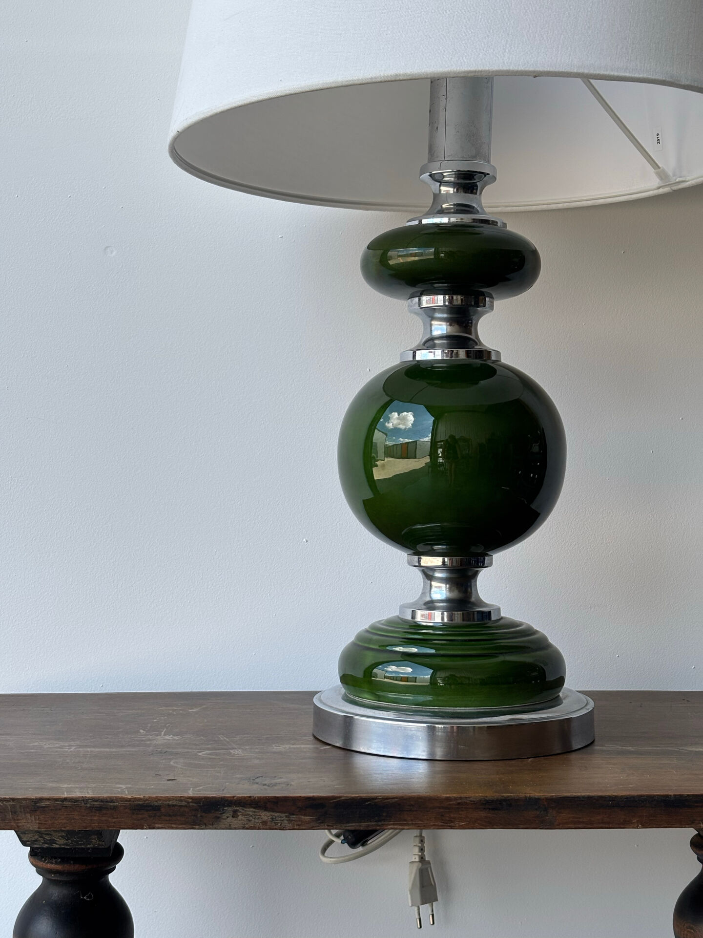 Space Age lamp in ceramic and metal 1960