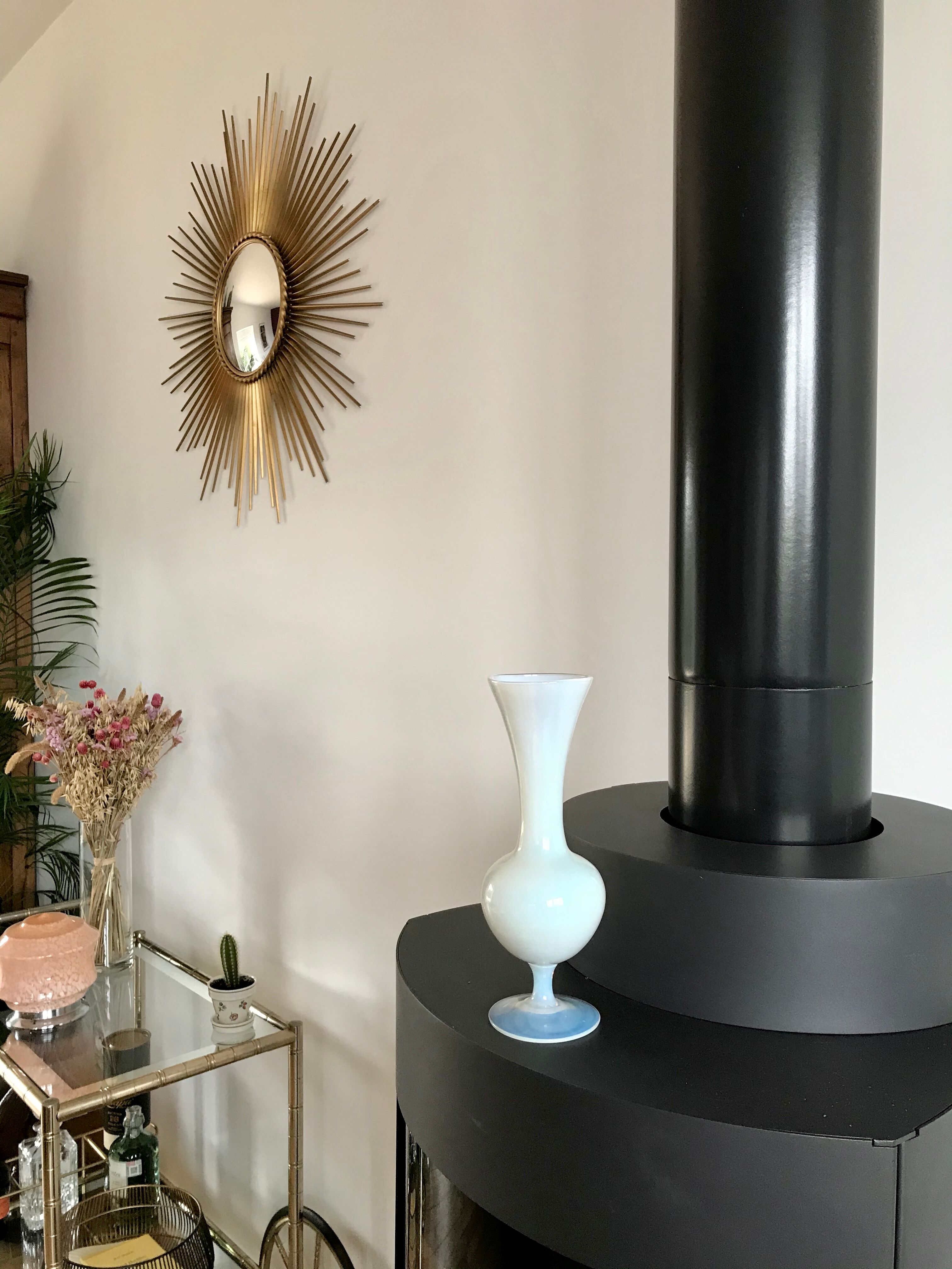 Ivory white opaline vase 60s