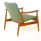 Arne Vodder FD 161 armchair, teak and wool