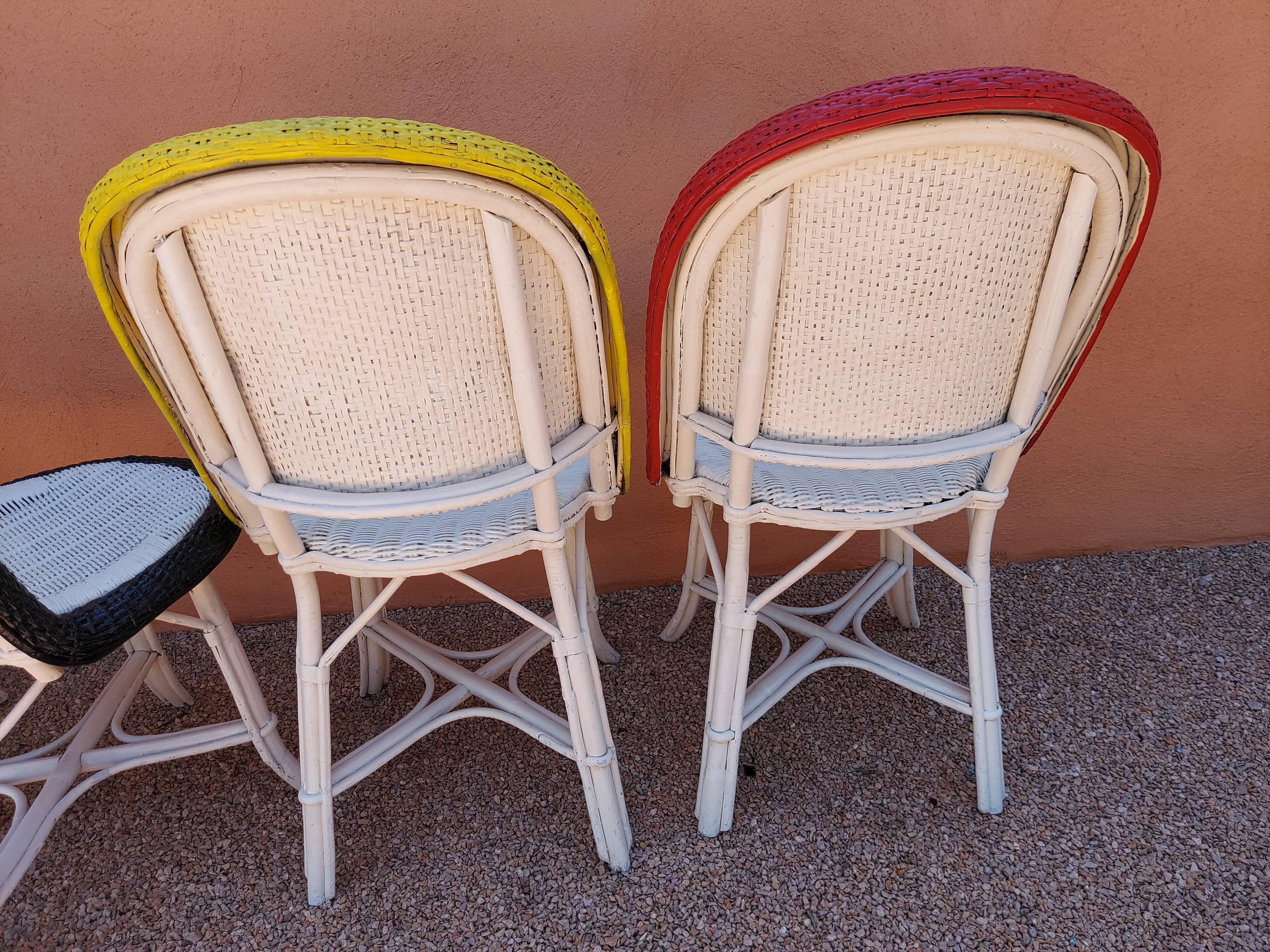 Suite of 4 terrace chairs Bistrot Parisien 1950s