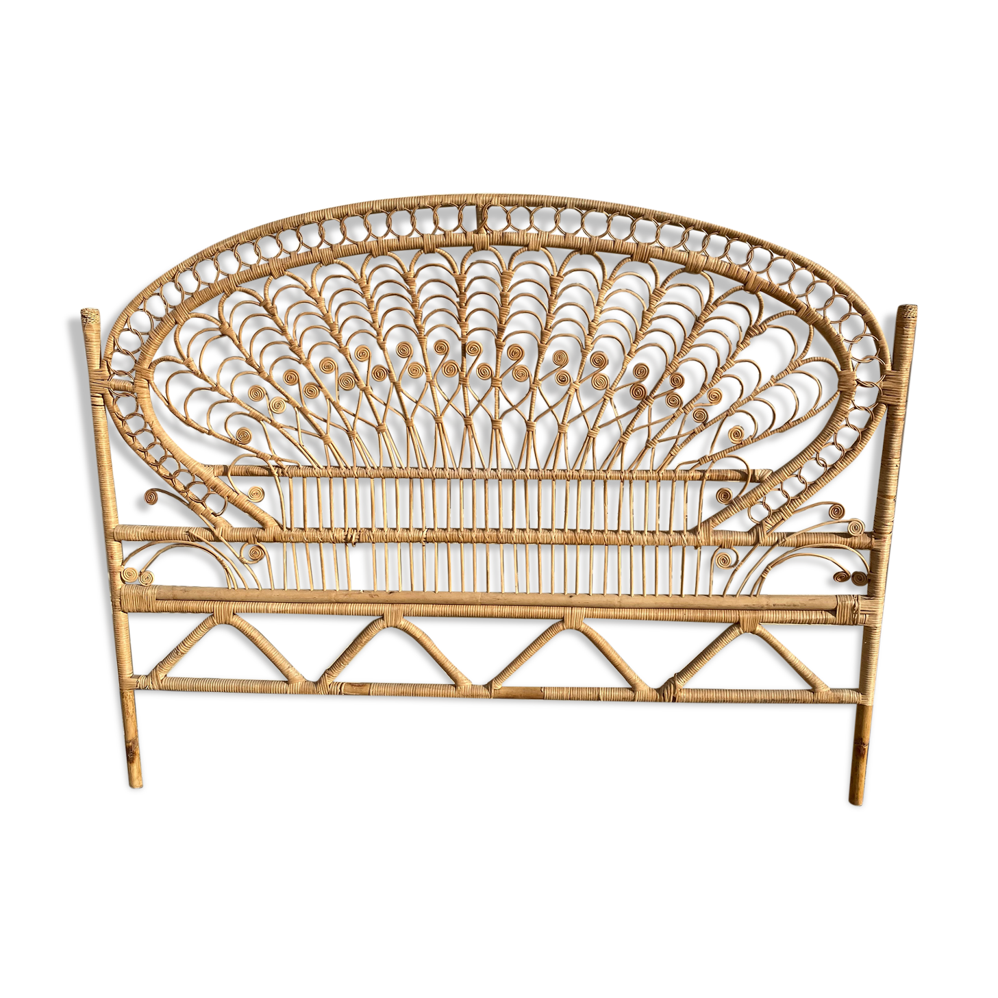 Rattan headboard Peacok 2 seats