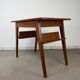 Compass leg desk, 1950s wood reconstitution style.