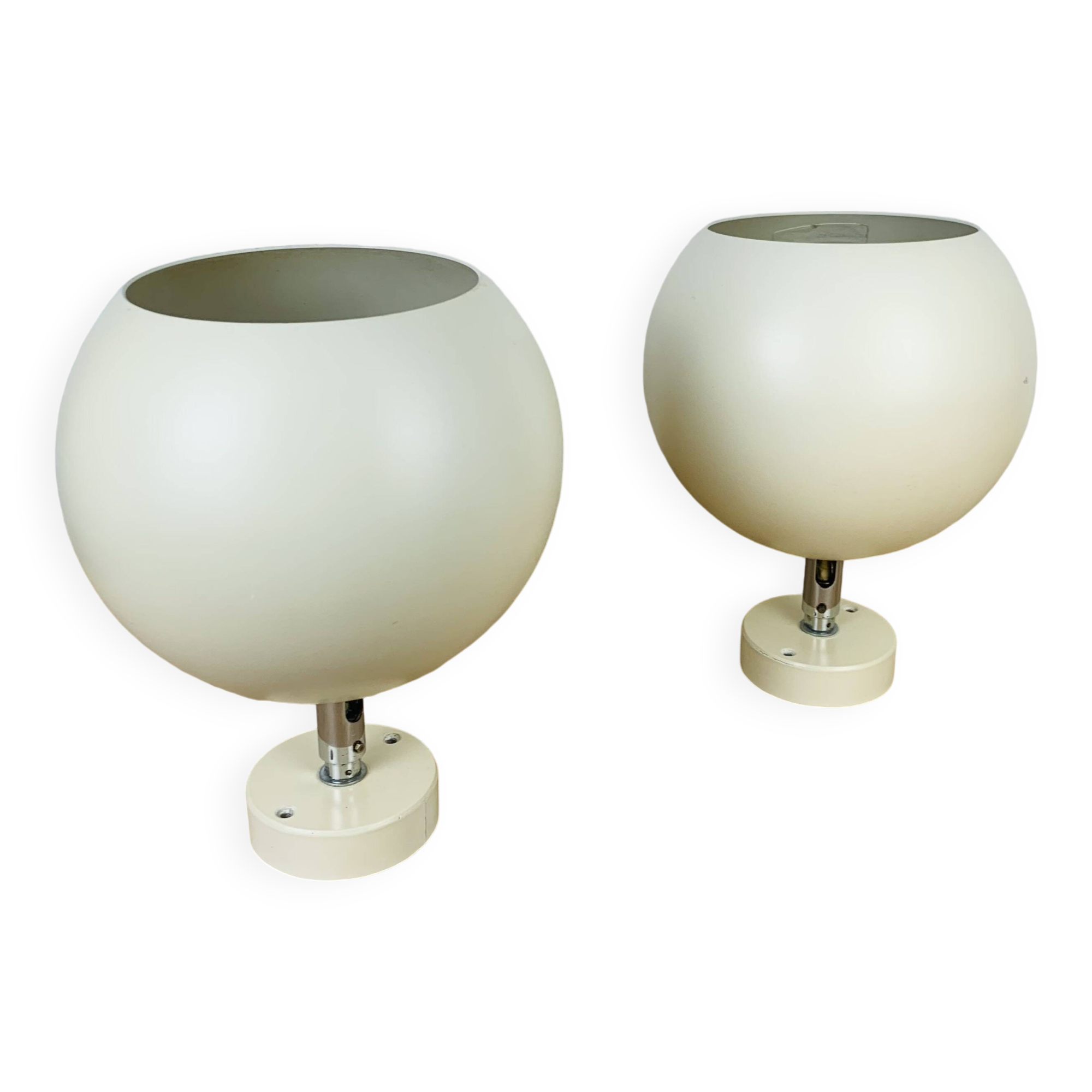 Paire d'appliques spots eyeball orientable, style space age, 70
