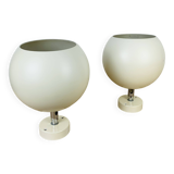 Pair of adjustable eyeball spotlights, space age style, 70s
