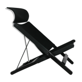 Armchair by Tord Bjorklund, black wood, steel and canvas. Ed. Ikéa, circa 1990.