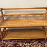 70s rattan shelf